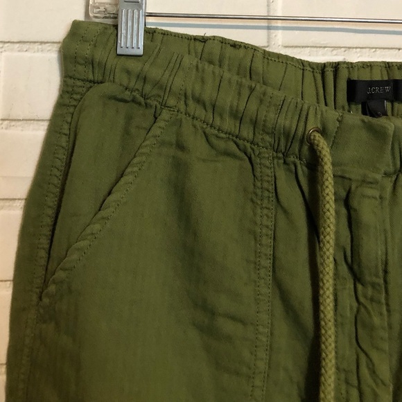 J. Crew Women's Olive Green Drawstring Cotton Casual Lounge Pants 10 - Picture 4 of 13